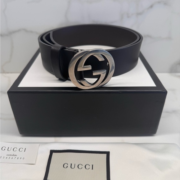 Men’s Gucci Signature Belt with Interloxking G - Picture 2 of 7